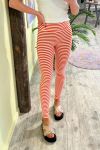 Basic Apparel - Leggings - Ludmilla Tights - Spicy Orange/Whisper White 