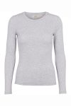 Basic Apparel - Bluse - Ludmilla LS Tee - Light Grey Mel.