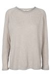 Basic Apparel - Bluse - T. Soya Sweater Narrow Stripe - Light Grey Melange/Sand