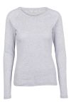 Basic Apparel - Bluse - Arense LS Tee - Light Grey Mel