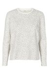 Basic Apparel - Bluse - Elba LS Tee - Whisper White/Black