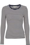 Basic Apparel - Bluse - Ludmilla LS Tee - Birch/Navy