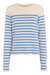 Basic Apparel - Bluse - Sailor Stripe Knit Sweater - Birch/Azure Blue
