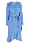 Basic Apparel - Kjole - Nilla Wrap Dress - Azure Blue