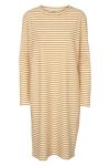 Basic Apparel - Kjole - Vendela LS Dress - Inca Gold/Off white