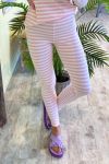 Basic Apparel - Leggings - Elba Leggings - Pink Nectar/Whisper White