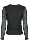 Neo Noir - Bluse - Bea Check Mesh Blouse - Dark Grey