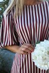 Loved by Lykke - Kjole - Nynne Dress - Burgundy Stripe