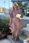 Loved by Lykke - Kjole - Nynne Dress - Burgundy Stripe
