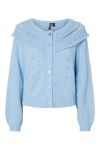Pieces - Cardigan - Davis LS O-Neck Frill Cardigan - Cashmere Blue