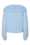 Pieces - Cardigan - Davis LS O-Neck Frill Cardigan - Cashmere Blue