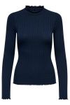 JDY - Bluse - Fransiska Life L/S Highneck Top - Navy Blazer