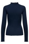 JDY - Bluse - Fransiska Life L/S Highneck Top - Navy Blazer