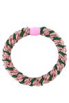 By Stær - Hårelastik - Braided Hairties - Multi Antique Rose/Green/Baby Pink Glitter 
