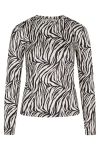 BZR - Bluse - Regina Crew Neck Blouse - Zebra Print