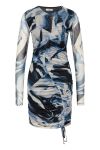BZR - Kjole - Mela Draw Dress - Blue Print