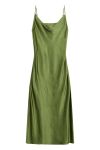 BZR - Kjole - Satina Slippy Dress - Olive Tree