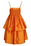 BZR - Kjole - Tafetta Dream Dress - Orange Flame