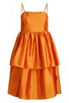 BZR - Kjole - Tafetta Dream Dress - Orange Flame