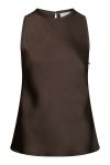Neo Noir - Top - Celina Heavy Sateen Top - Dark brown