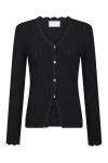 Neo Noir - Cardigan - Clara Stitch Knit Blouse - Dark Navy 