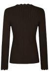 Neo Noir - Cardigan - Clara Stitch Knit Blouse - Dark Brown