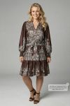 Neo Noir - Kjole - Malfida Paisley Border Dress - Dark brown