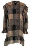 Continue - Kjole - Lee Brown Print Dress - Brown Mix