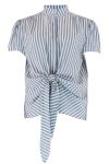 Continue - Skjorte - Karina Stripe SS - Blue Stripe