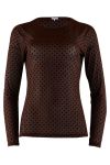 Continue Bluse - Shannie Dot Brown - With black dot