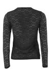 Continue - Bluse - Alberte Lace r Neck - Black