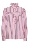 Continue - Bluse - Ariana Stripe L/S Pink - Pink Stripe