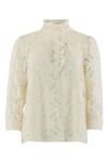 Continue - Bluse - Arianna lace l/s - Off White