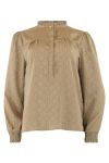 Continue - Bluse - Asta Jaquard Print - Gold Sand
