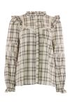 Continue - Bluse - Bodil - Sand Checkered