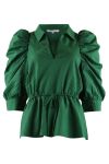 Continue - Bluse - Cita Green l/s Check - Grass Green