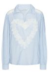 Continue - Bluse - Dagny Shirt Blue Stripe - Lace Heart