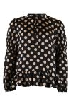 Continue - Bluse - Line Dot Blouse - Black Dot