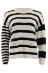 Continue - Bluse - Rita strib - Sand With Black Stripe