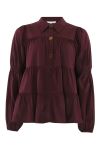 Continue - Bluse -Sanna Gold Buttons - Bordeaux