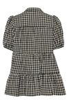 Continue - Bluse - Sanna Small Check Short Sleve - Check Black/Sand