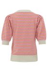 Continue - Bluse - Sille Stripe Lyrex - Pink/Orange Stripe