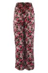 Continue - Bukser - Lea Multiflower Pants - Black Flowerprint