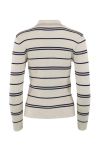 Continue - Bluse - Eva Polo Knit Stripe - Off White/Navy stripe