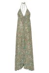 Continue - Kjole - Dolly Strap Dress - Green small Paisley 