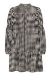 Continue - Kjole - Sanna Small Check Dress - Check Black/Sand