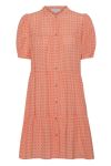 Continue - Kjole - Sanna SS Orange Check Dress - Orange Small Check