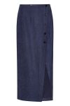 Continue - Nederdel - Linnea Skirt Velvet - Blue
