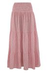 Continue - Nederdel - Majse Stripe Skirt - Red Stripe
