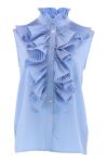 Continue - Bluse - Pernille Plisse - Light Blue